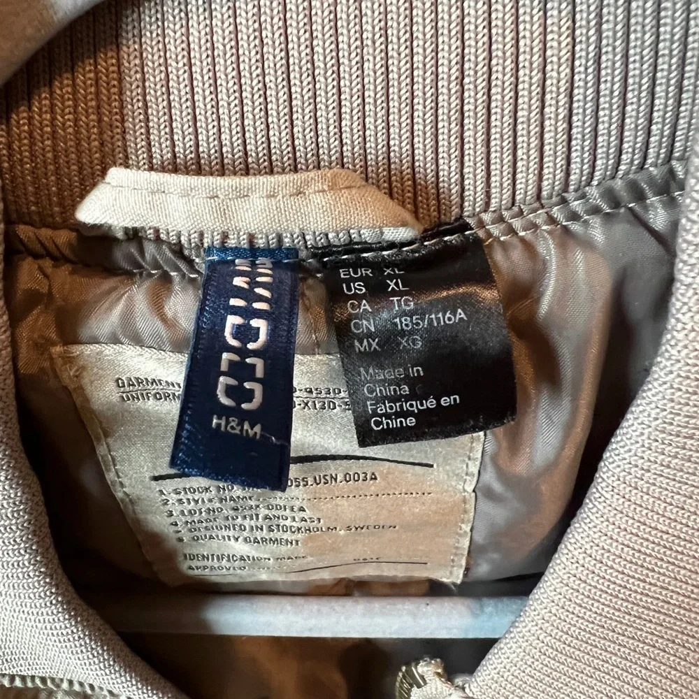H&M Divided Tan Bomber Jacket Sz XL - Picture 2 of 2